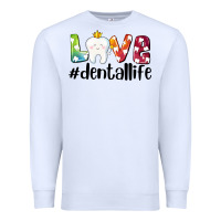 White love dentallife Premium Sweatshirt - AdoDesignShop