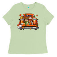 Matcha coffee cups truck Ladies Tee - CowGirlArtShop
