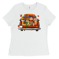 White coffee cups truck Ladies Tee - CowGirlArtShop