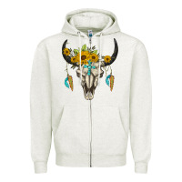 Bull Skull Western Zipper Hoodie | Teevron