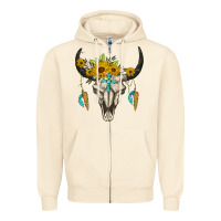 Sandshell bull skull western Zipper Hoodie - BarkalooDesign
