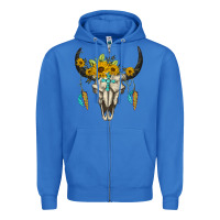 True Royal bull skull western Zipper Hoodie - BarkalooDesign