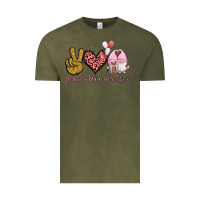 Vintage Olive Peace Love Valentines Gnomes Vintage Tee - Jasminsmagicworld