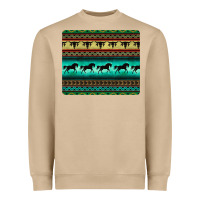 Mushroom turquoise horse and bullskull aztec  pattern Heavyweight Sweatshirt - BarkalooDesign