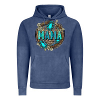 Vintage Denim Mama with gemstone leopard Mother's Day Vintage Hoodie - FaDigitalArtStudio