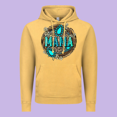 Mama With Gemstone Leopard Mother's Day Vintage Hoodie Designed By Fadigitalartstudio