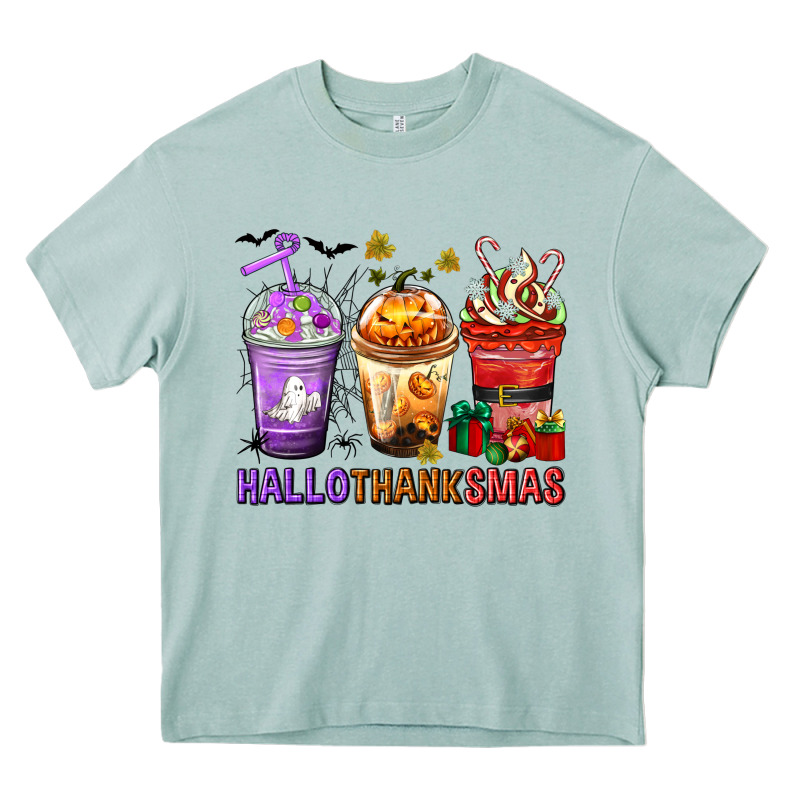 Hallothanksmas Coffee Cups Heavy Core Tee by texasbilliewilder | Teevron