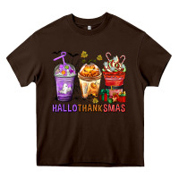 Chocolate Brown hallothanksmas coffee cups Heavy Core Tee - texasbilliewilder