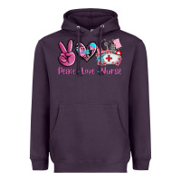 Plum peace love nurse Heavyweight Hoodie - AdoDesignShop