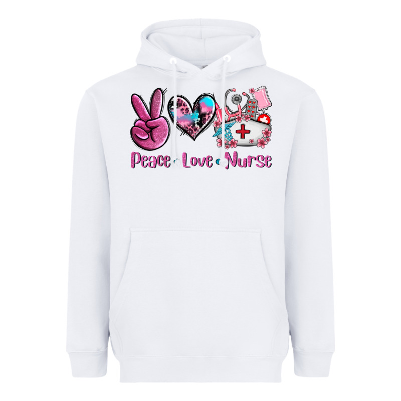 Peace Love Nurse Heavyweight Hoodie by AdoDesignShop | Teevron