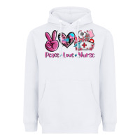 White peace love nurse Heavyweight Hoodie - AdoDesignShop