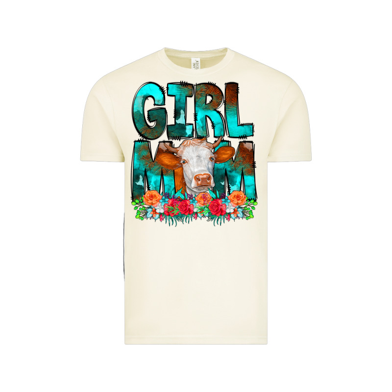 Girl Mom Cow Flowers Vintage Tee by CowCowDesign | Teevron