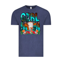 Vintage Denim Girl Mom Cow Flowers Vintage Tee - CowCowDesign