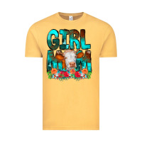 Vintage Mustard Girl Mom Cow Flowers Vintage Tee - CowCowDesign
