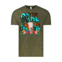 Vintage Olive Girl Mom Cow Flowers Vintage Tee - CowCowDesign