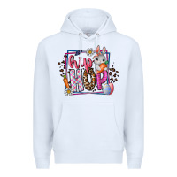 White hip hop Premium Hoodie - CowhideDigitalArt