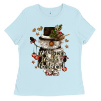 Baby Blue walking in a winter wonderland Ladies Tee - CowGirlArtShop