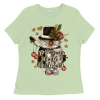Matcha walking in a winter wonderland Ladies Tee - CowGirlArtShop