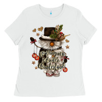 White walking in a winter wonderland Ladies Tee - CowGirlArtShop