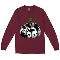 Burgundy watercolor cowhide halloween pumpkin Long Sleeve Tee - RanaPortraitStore