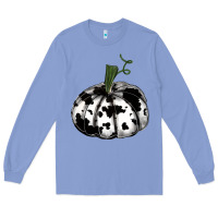 Colony Blue watercolor cowhide halloween pumpkin Long Sleeve Tee - RanaPortraitStore
