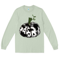 Matcha watercolor cowhide halloween pumpkin Long Sleeve Tee - RanaPortraitStore