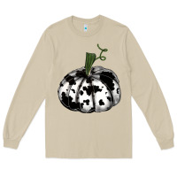 Mushroom watercolor cowhide halloween pumpkin Long Sleeve Tee - RanaPortraitStore