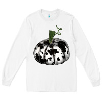White watercolor cowhide halloween pumpkin Long Sleeve Tee - RanaPortraitStore