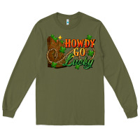 Army Green Howdy go lucky st. patricks day Long Sleeve Tee - FaDigitalArtStudio
