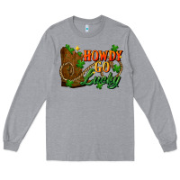 Heather Grey Howdy go lucky st. patricks day Long Sleeve Tee - FaDigitalArtStudio