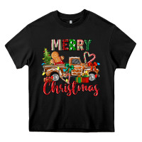 Black merry christmas gingerbread truck Heavy Core Tee - texasbilliewilder