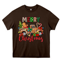 Chocolate Brown merry christmas gingerbread truck Heavy Core Tee - texasbilliewilder
