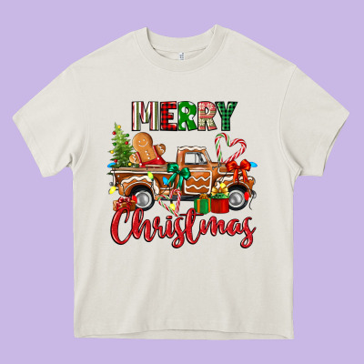 Merry Christmas Gingerbread Truck Heavy Core Tee Designed By Texasbilliewilder