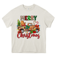 Cream merry christmas gingerbread truck Heavy Core Tee - texasbilliewilder
