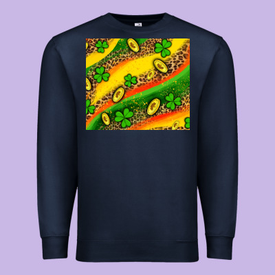 St Patricks Coin And Shamrock Premium Sweatshirt Designed By Adodesignshop