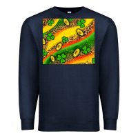 Navy st patricks coin and shamrock Premium Sweatshirt - AdoDesignShop