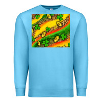 Ocean Blue st patricks coin and shamrock Premium Sweatshirt - AdoDesignShop