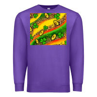 Purple st patricks coin and shamrock Premium Sweatshirt - AdoDesignShop