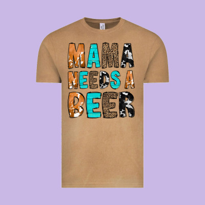 Mama Needs A Beer Vintage Tee Designed By Cowcowdesign