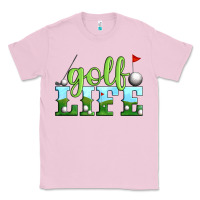Bubblegum Pink golf life Classic Tee - Artiststas