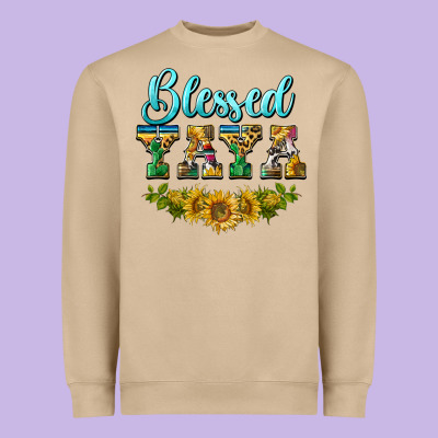 Blessed Yaya Heavyweight Sweatshirt Designed By Barkaloodesign