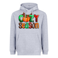 Heather Grey cozy season with fall colors palette and pumpkin Heavyweight Hoodie - AdoDesignShop