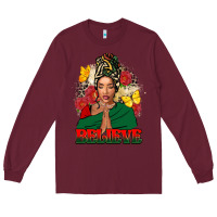 Burgundy believe black woman Long Sleeve Tee - FaDigitalArtStudio
