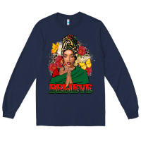 Navy believe black woman Long Sleeve Tee - FaDigitalArtStudio