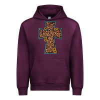 Mauve Wine leopard sunflower cross Urban Hoodie - JahusDesignShop