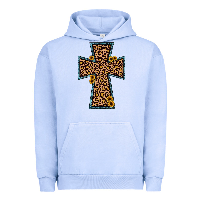 Leopard Sunflower Cross Urban Hoodie by JahusDesignShop | Teevron