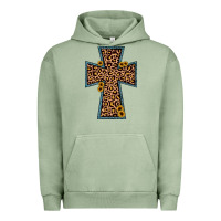 Pigment Oil Green leopard sunflower cross Urban Hoodie - JahusDesignShop