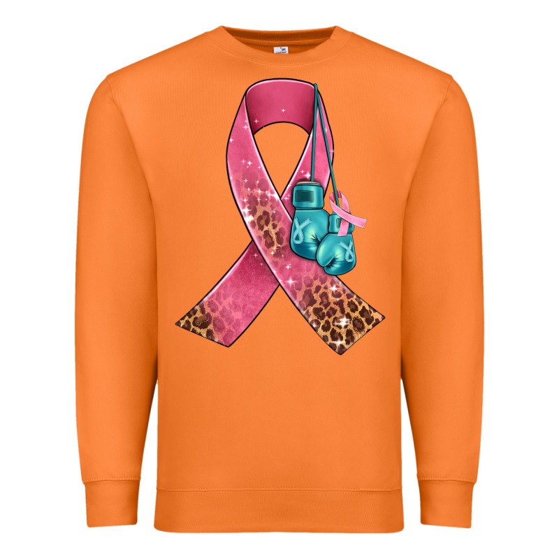 Cancer Ribbon And Boxing Gloves Premium Sweatshirt by AdoDesignShop | Teevron