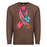 Chestnut cancer ribbon and boxing gloves Premium Sweatshirt - AdoDesignShop