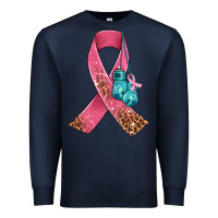 Navy cancer ribbon and boxing gloves Premium Sweatshirt - AdoDesignShop